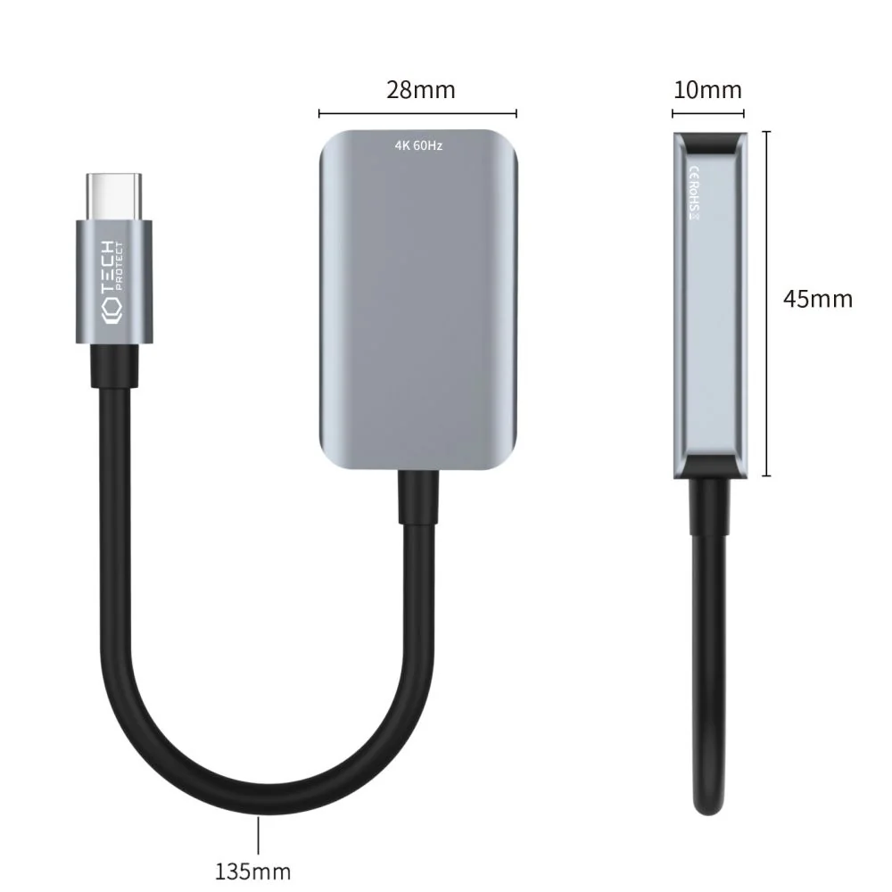 Tech-Protect Ultraboost adaptér USB-C / HDMI 4K, čierny 