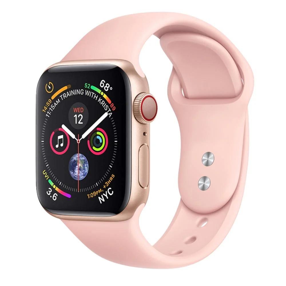 BStrap Soft Silicone remienok na Apple Watch 38/40/41mm Pink Sand