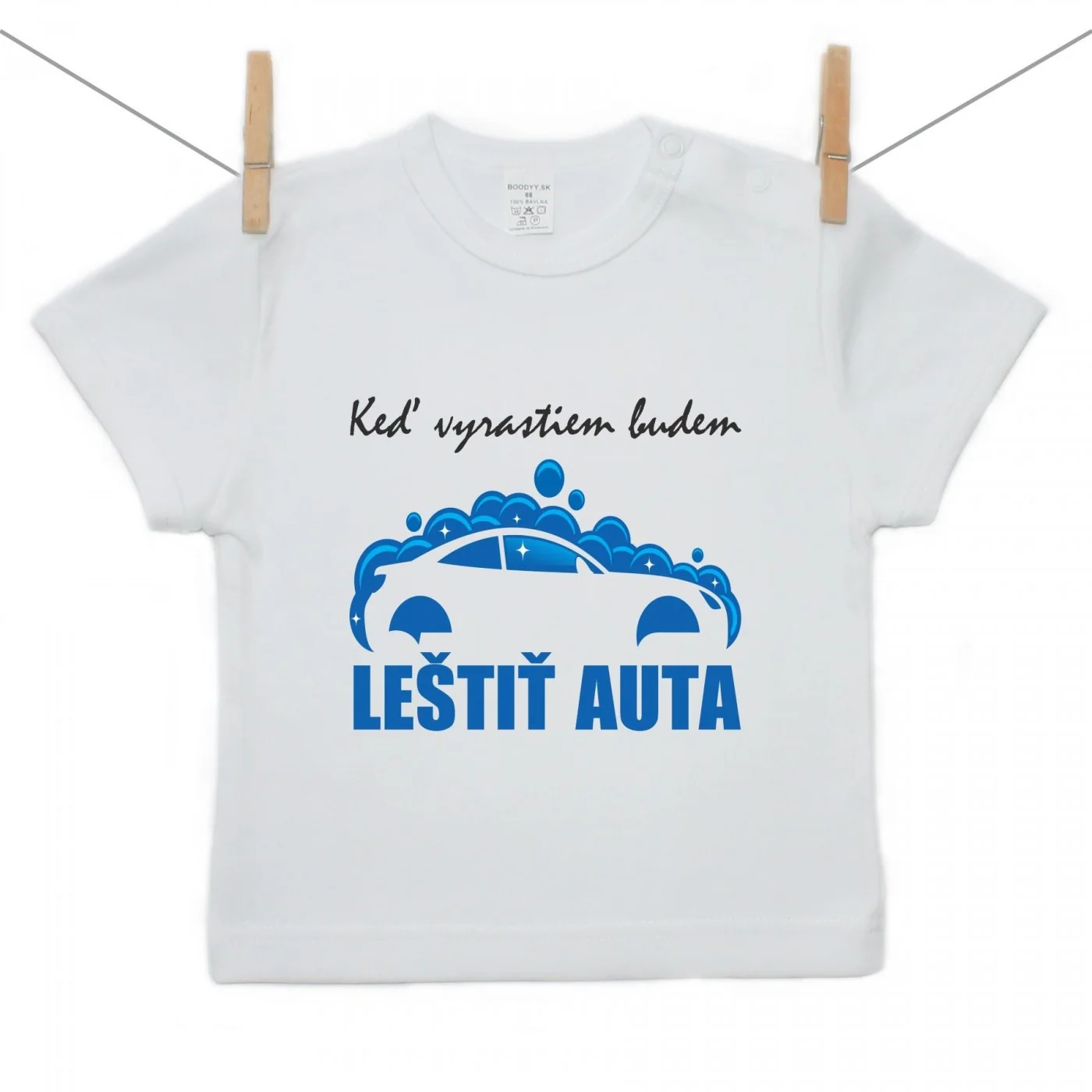 Boodyy Tričko s krátkym rukávom Keď vyrastiem budem leštiť auta Veľkosť: 98