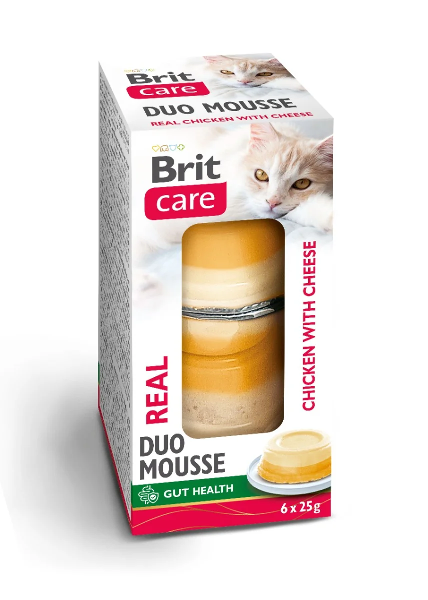 Brit Care Cat Double Layer Mousse Pravé kuracie a kuracie so syrom 6×25 g