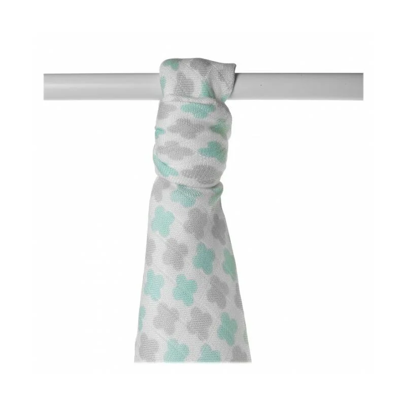 XKKO BMB Bambusová osuška Scandinavian Baby Mint Cross, 90x100, 1ks