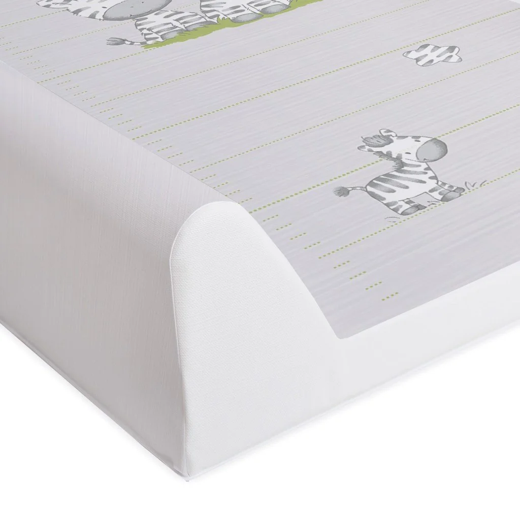 Podložka prebaľovacia 2-hranná s pevnou doskou (50x80) Comfort Zebra šedá