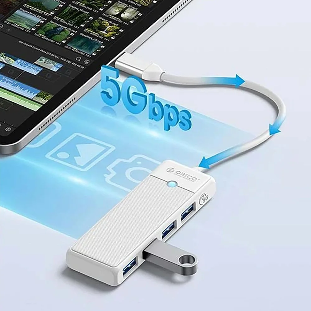 Orico PAPW4A-C3 HUB adaptér USB-C - 4x USB 3.0 0.5m, biely