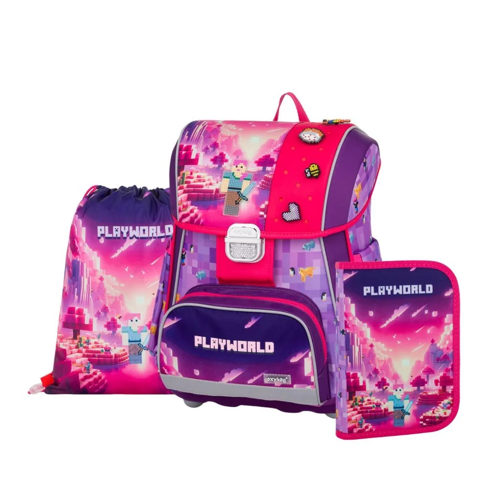 Školský set 3 ks PREMIUM - Playworld Girl fialová