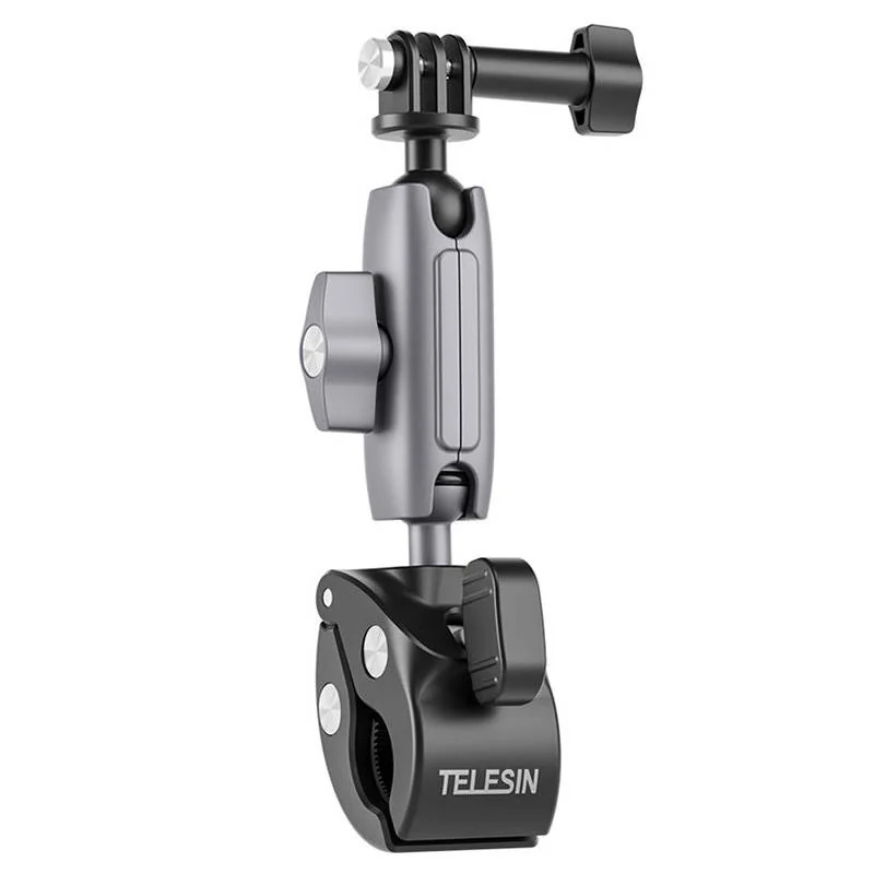 Telesin Tube Clamp držiak pre športové kamery na bicykel, čierny/strieborný borný