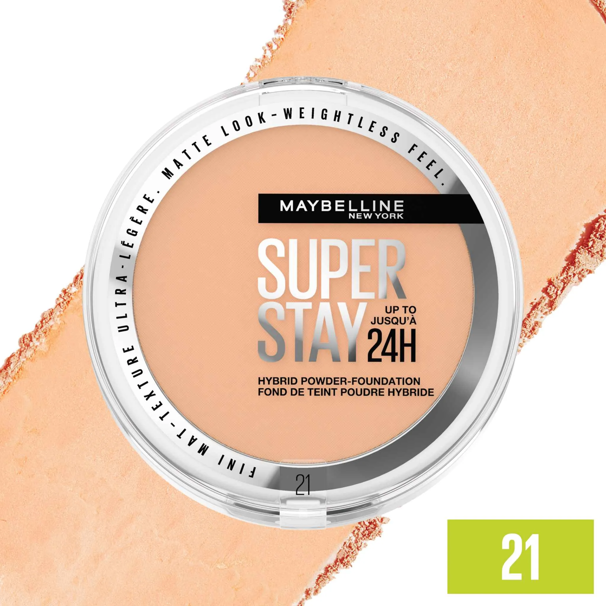 Maybelline New York SuperStay 24H Hybrid Powder-Foundation 21 make-up v púdri, 9 g 1×9 g, make-up v púdri