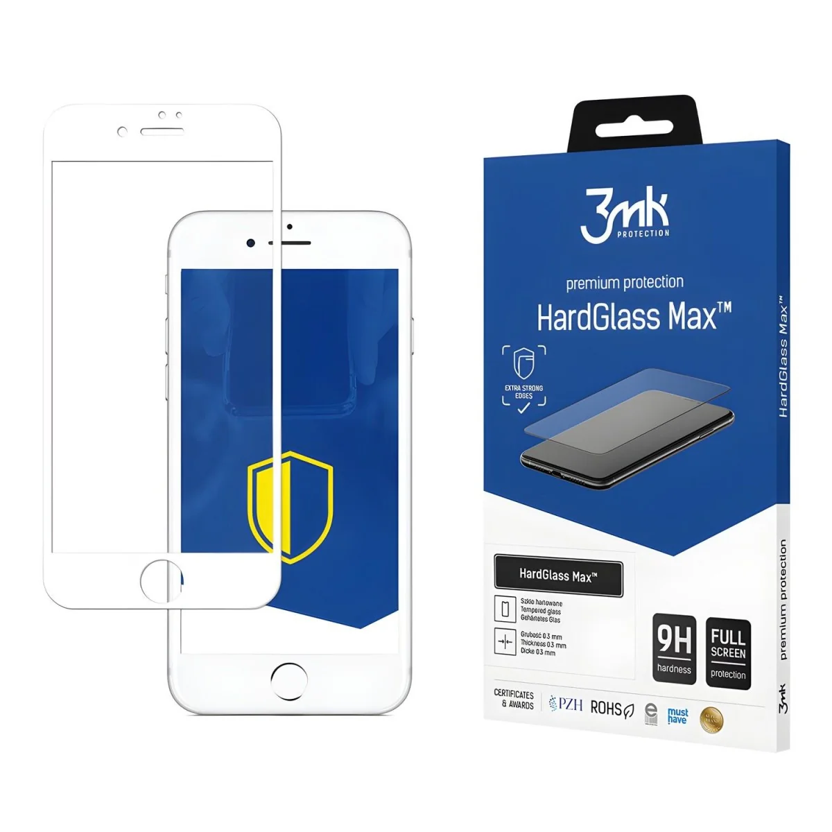 Ochranné sklo pre Apple iPhone 7 - Čierna 9H tvrdosť, 3D Edge tec