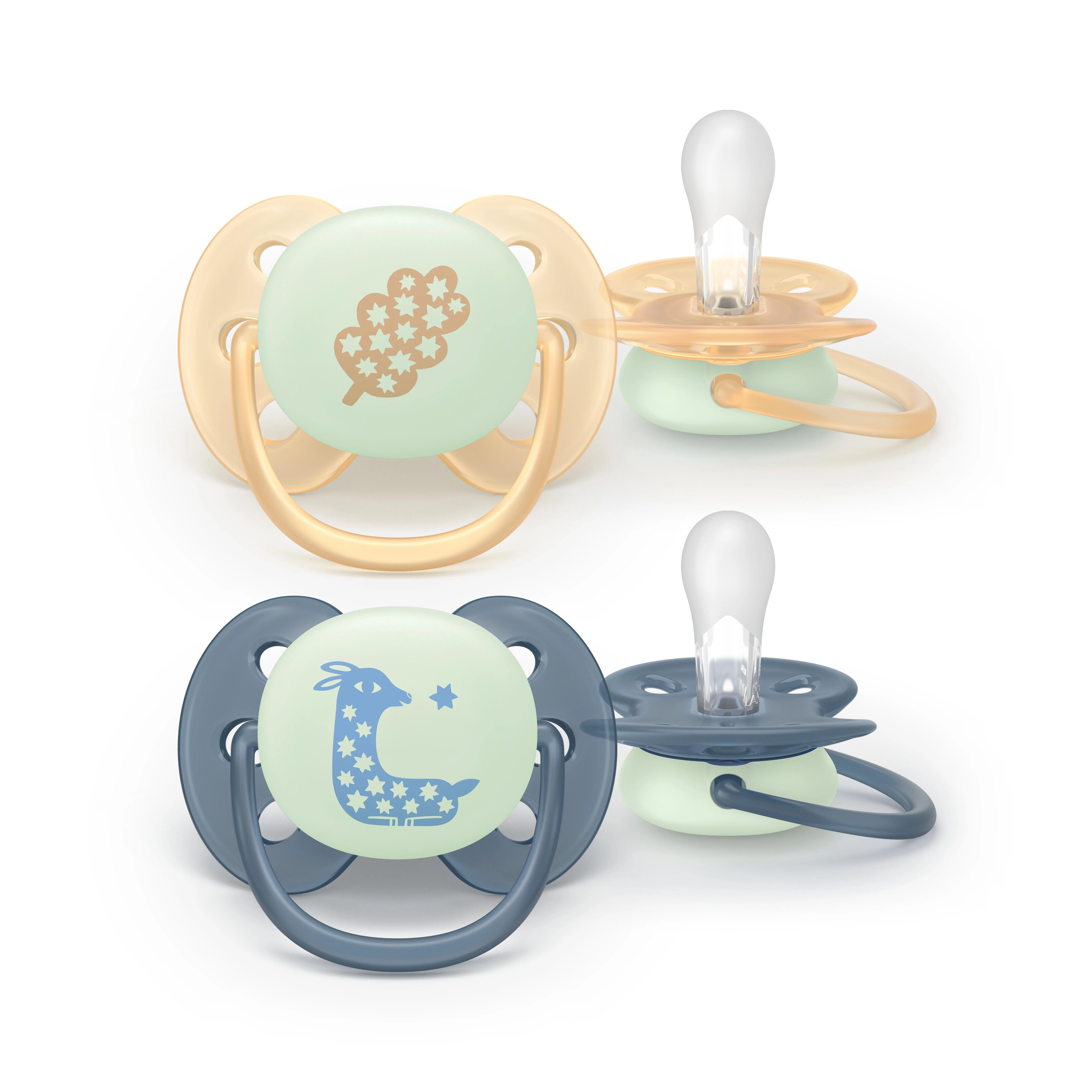 Philips AVENT - SCF094/03 ultrasoft soother nightime, 6-18m, deco neutral 2 ks