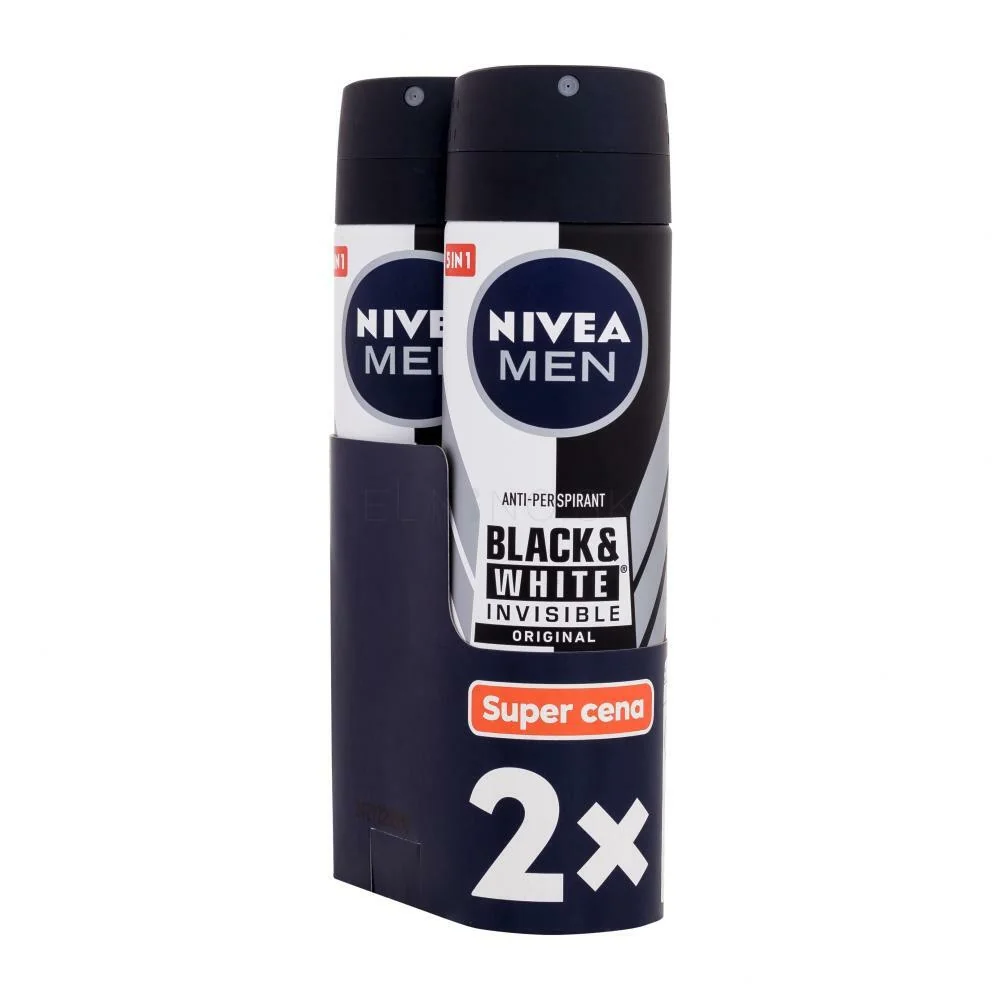 NIVEA Men Black & White Invisible Original Sprej antiperspirant 2 x 150 ml