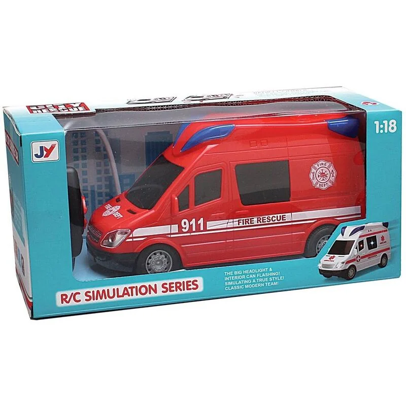 Auto hasičské na diaľkové ovládanie so svetlom a zvukom , 214751