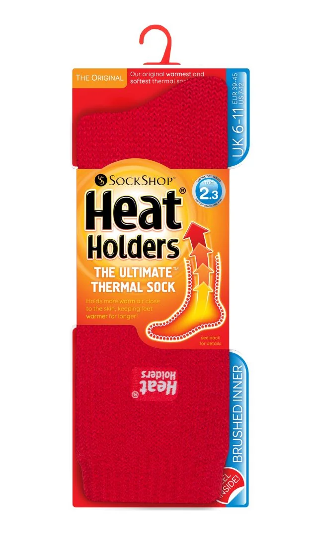 Dámske Heat Holders termo ponožky ORIGINAL jednofarebné Červená