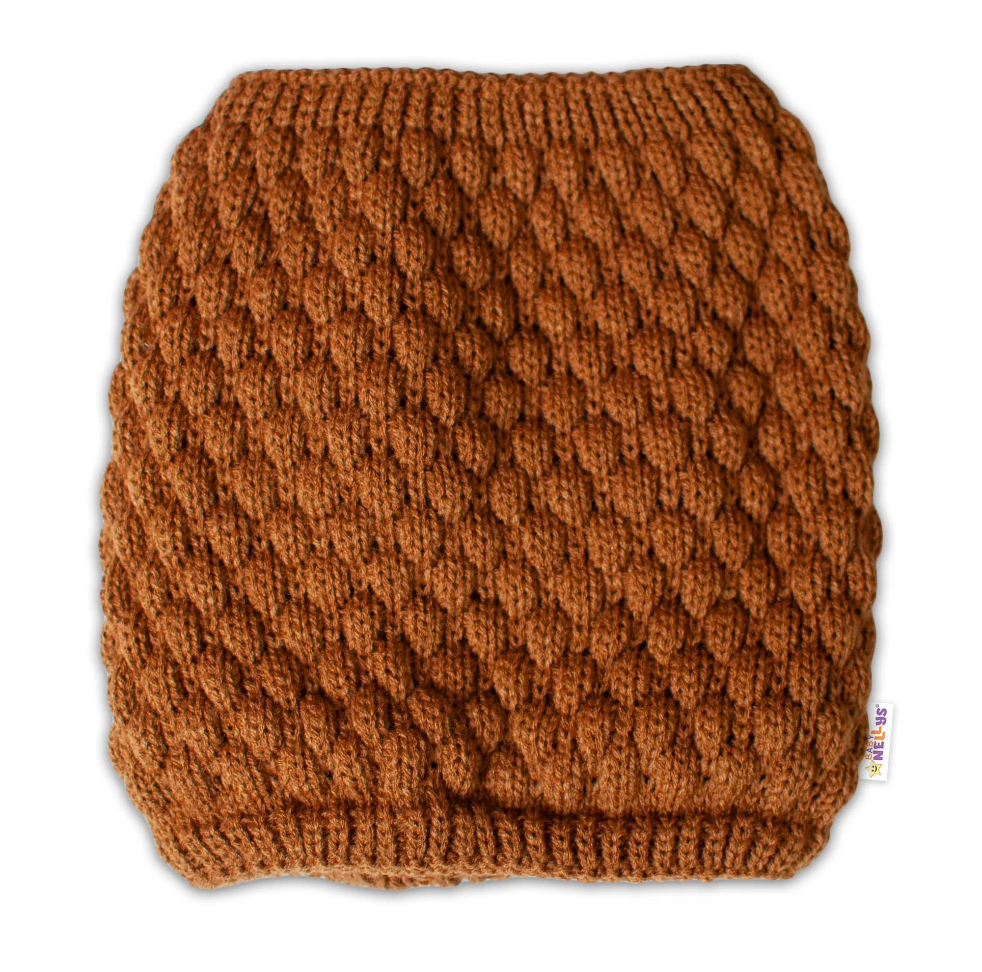 BABY NELLYS Pletený nákrčník / komínok - hnedý