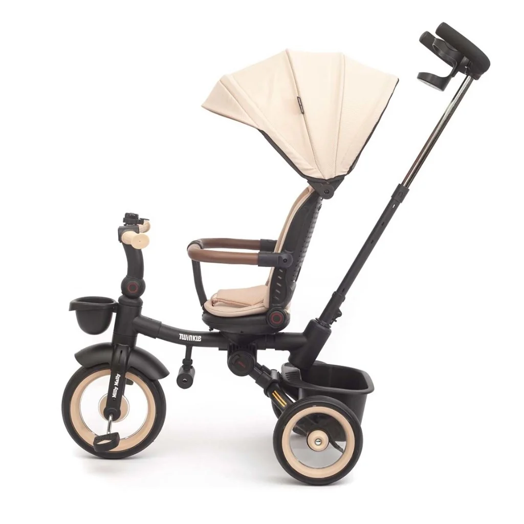 Luxusná detská trojkolka s osvetlením Milly Mally Twinkle beige ,