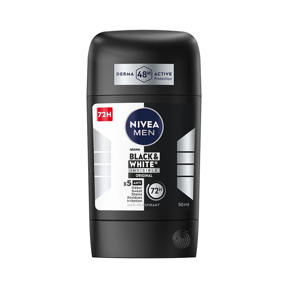 NIVEA Tuhý antiperspirant pre mužov Black&White Invisible Original 50 ml