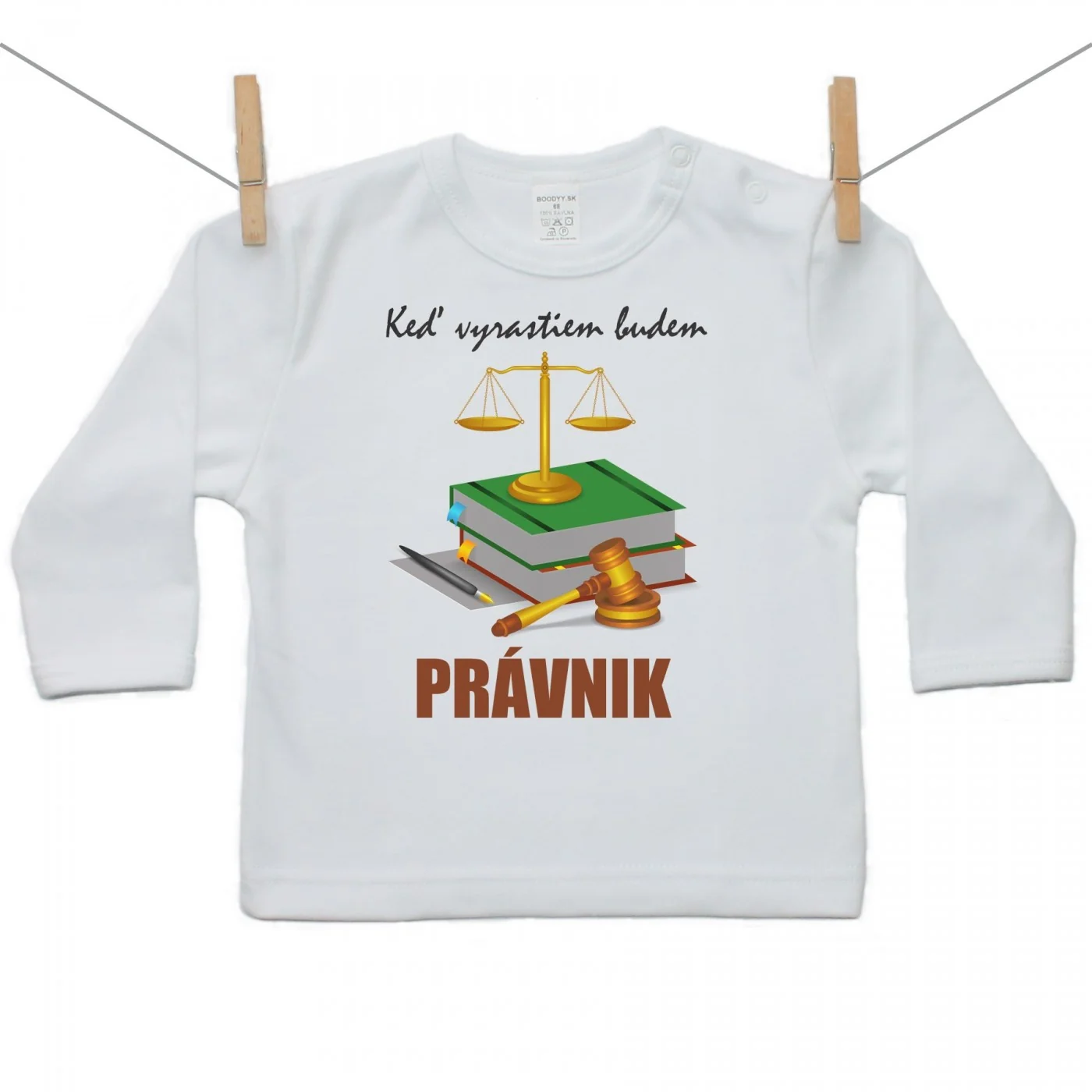 Boodyy Tričko s dlhým rukávom Keď vyrastiem budem právnik Veľkosť: 122