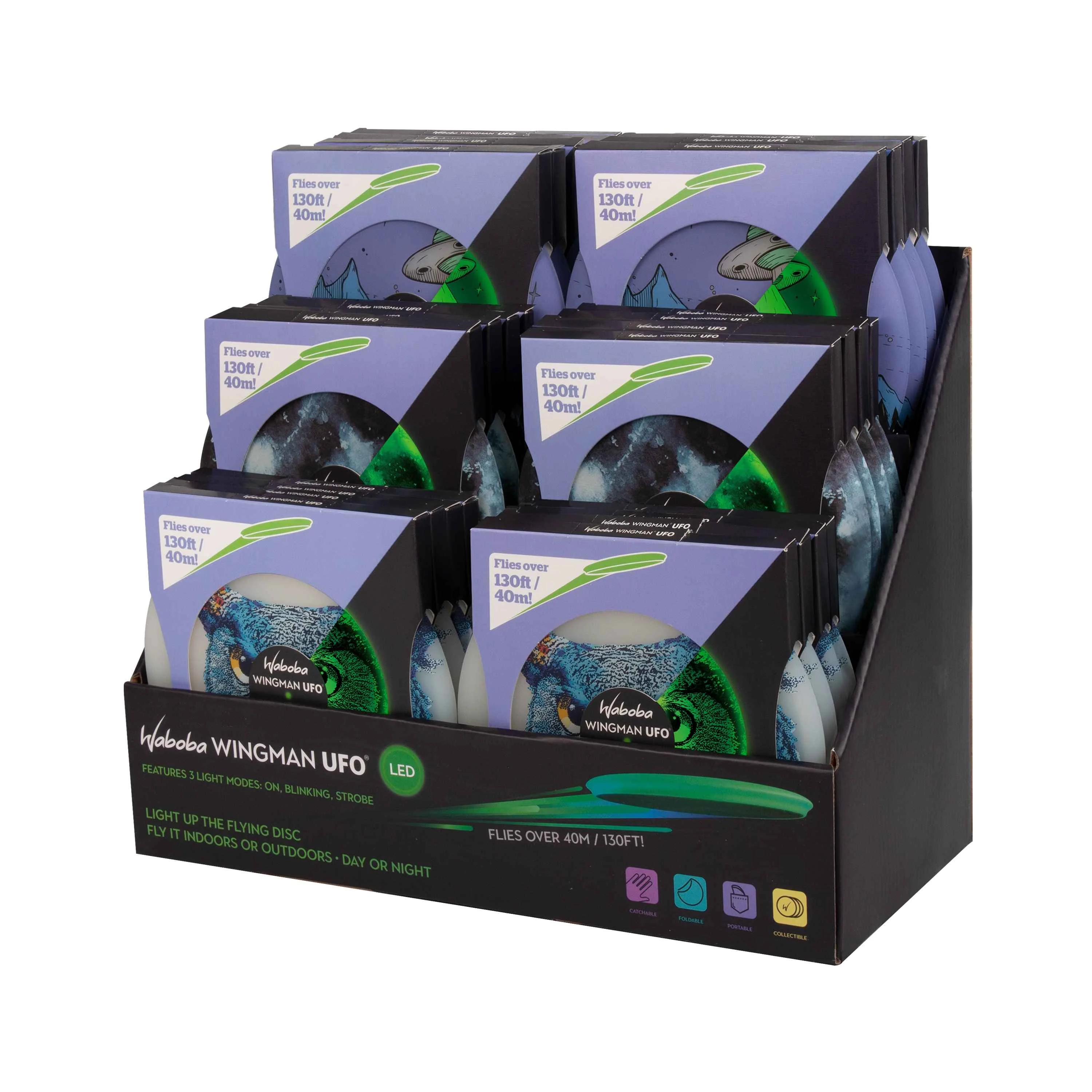 Waboba Lietajúci tanier Wingman UFO 1×1 ks, lietajúci tanier s LED svetlom