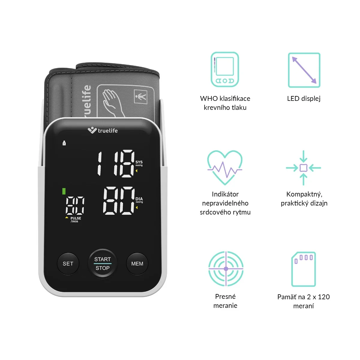 TrueLife Pulse B-Vision 1×1 ks, digitálny tlakomer