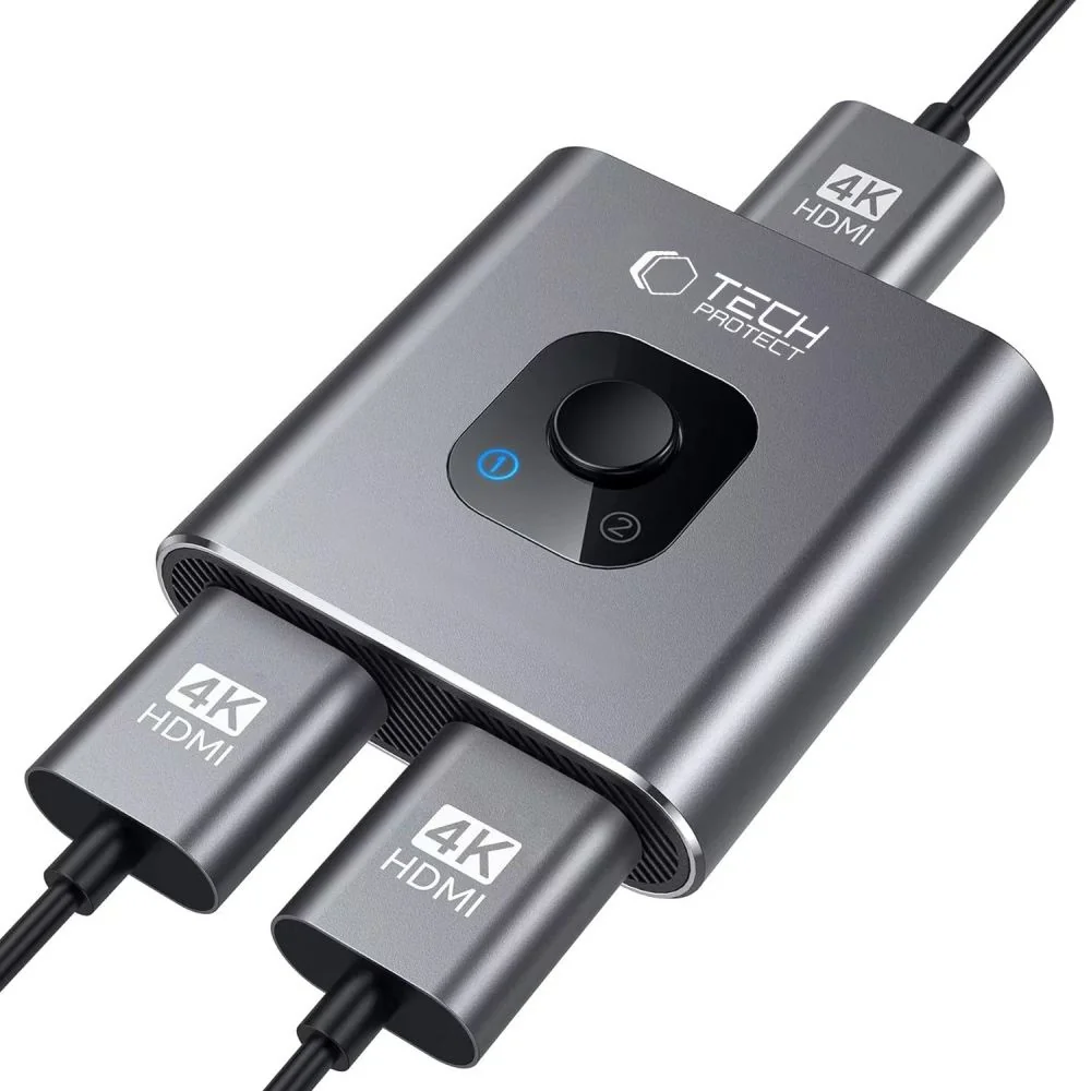 Tech-Protect HB07 HUB adaptér 2x HDMI 4K, šedý