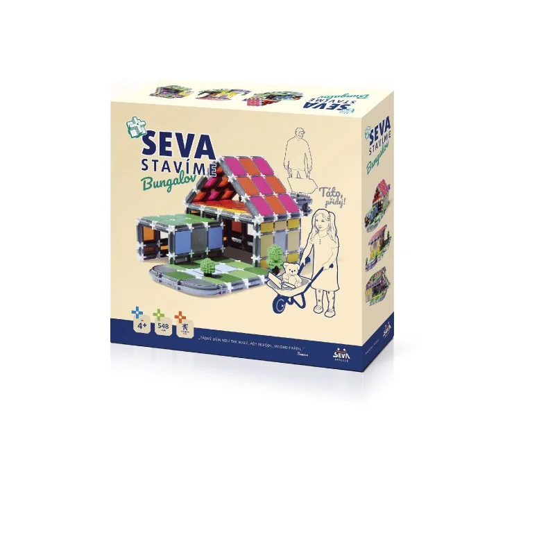 SEVA Stavebnica Seva Staviame Bungalov plast 548 dielikov v krabici 35x33x7cm