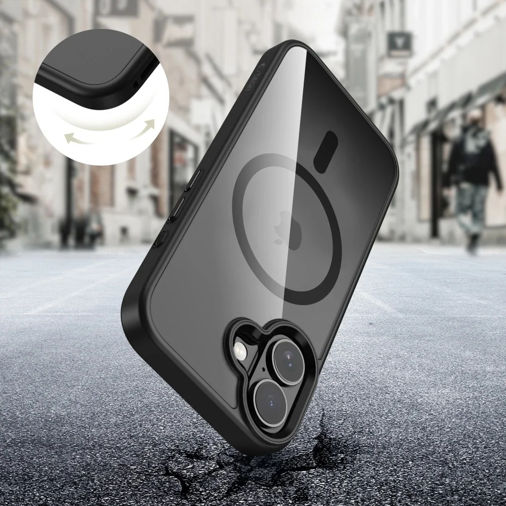 Tech-Protect MagMate MagSafe kryt na iPhone 17, čierny/priesvitný
