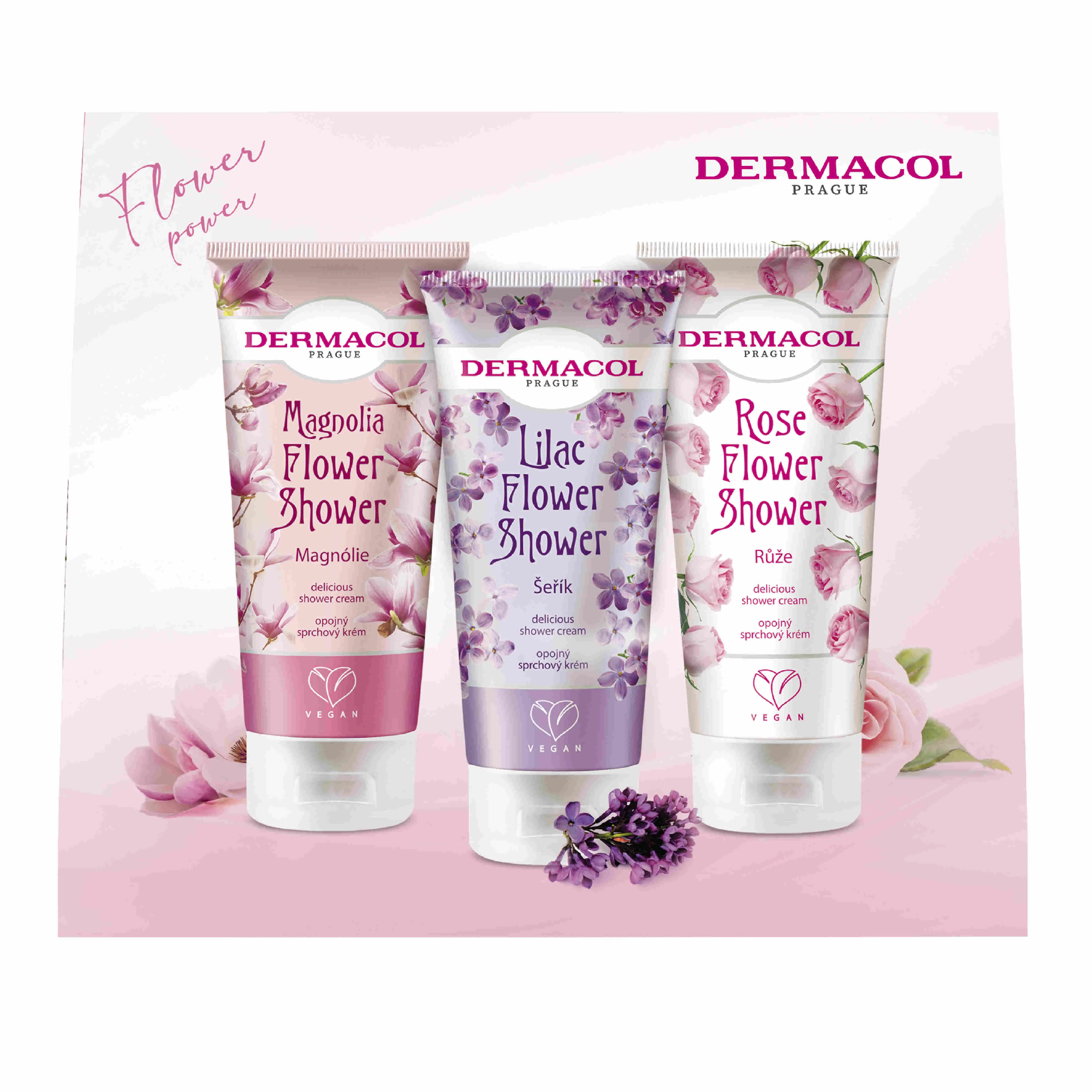 Dermacol Darčekový balíček Flower Shower balzam mix 200 ml, 200 ml, 200 ml