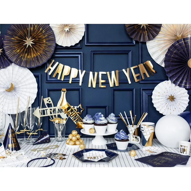 PartyDeco Rozetky bielo-zlaté 40x32x23cm 4ks