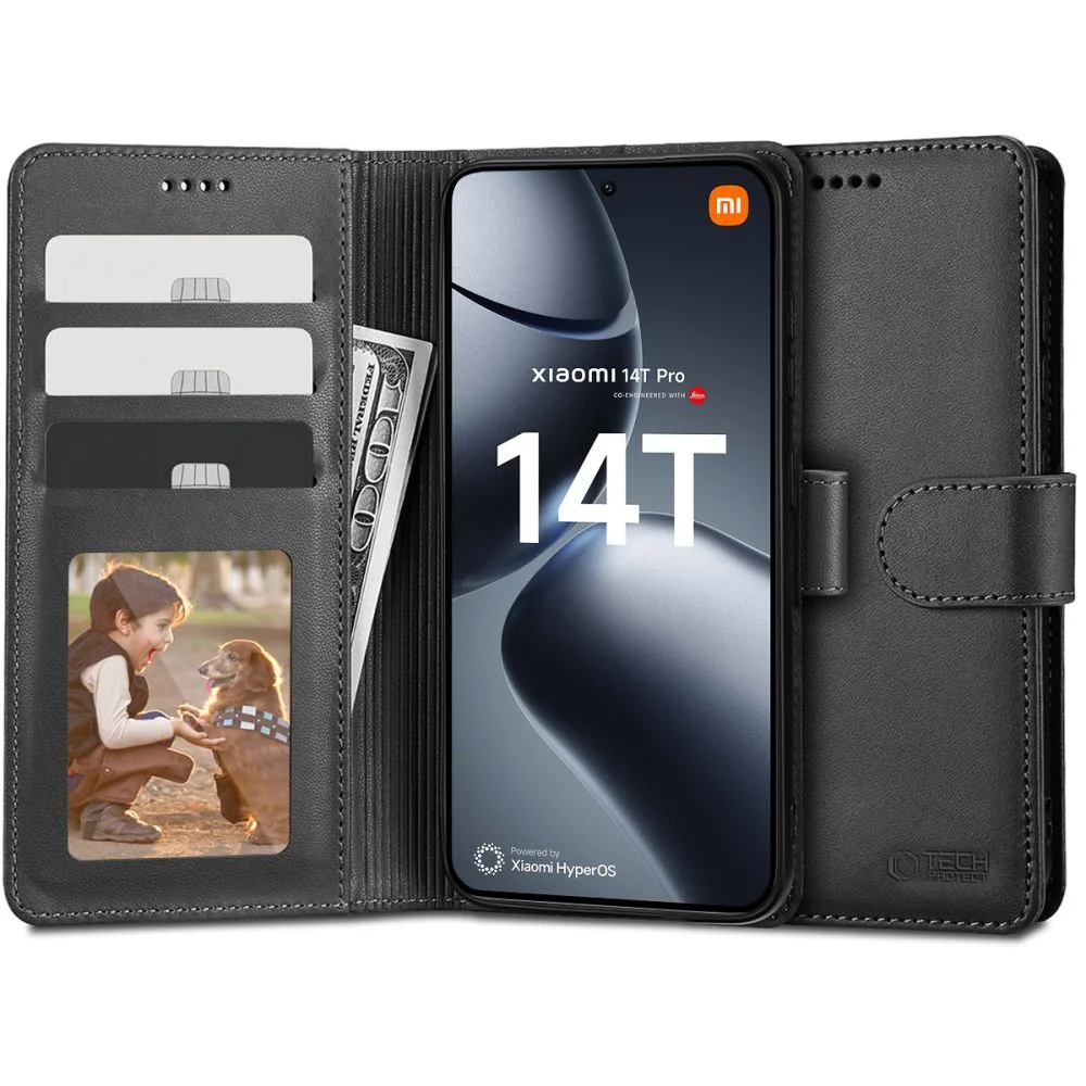 Tech-Protect Wallet knižkové puzdro na Xiaomi 14T Pro čierne
