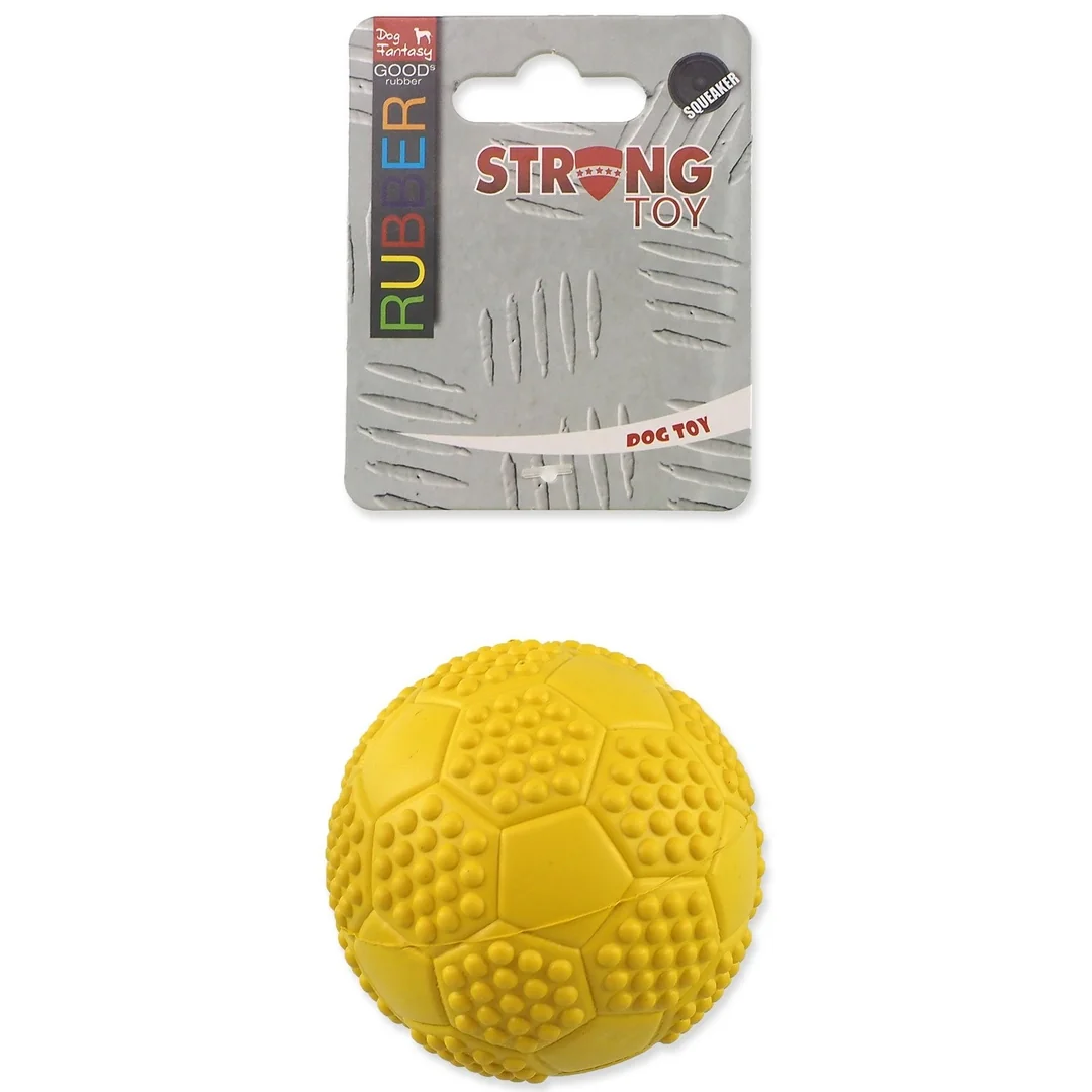 Hračka Dog Fantasy lopta futbal s bodlinami pískacia mix farieb 7cm