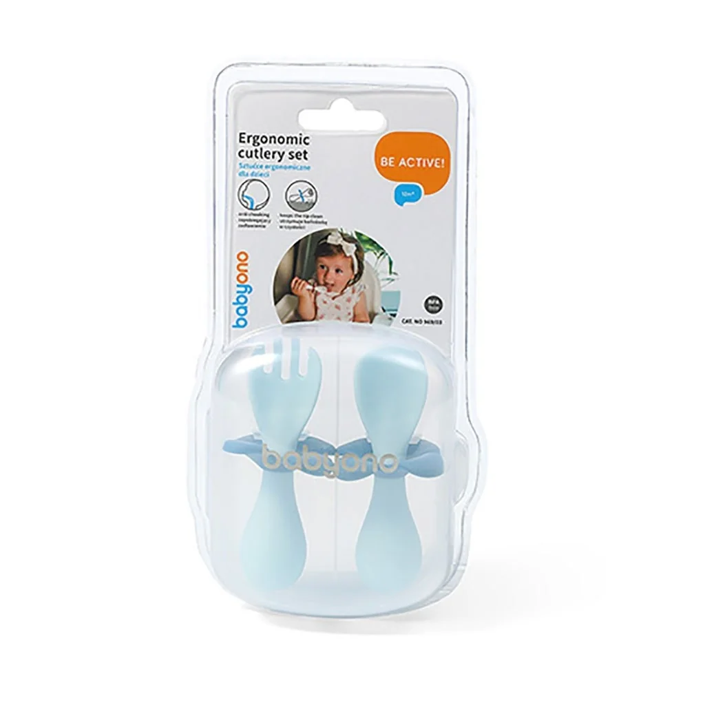 Ergonomický príbor pre deti Baby Ono modrozelený , 20C50133