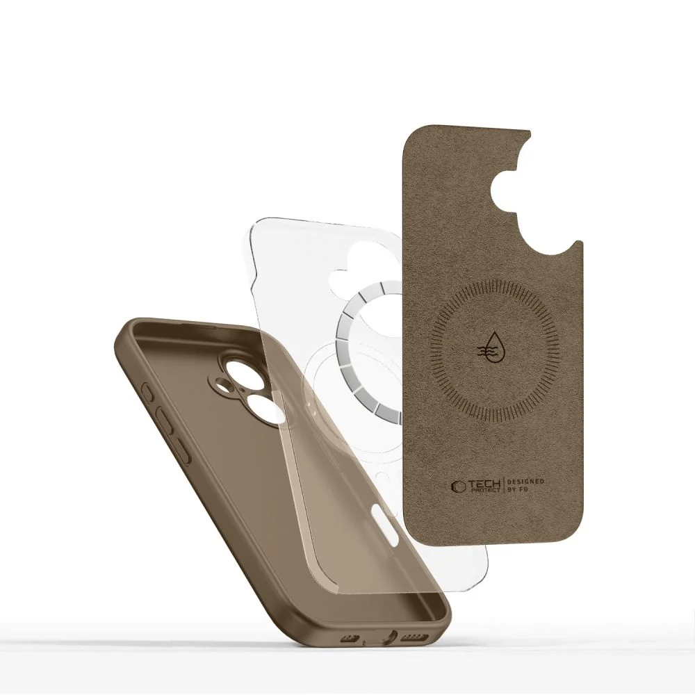 Tech-Protect Liquid Silicone MagSafe kryt na iPhone 16, hnedý