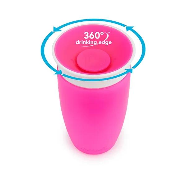 Munchkin Miracle 360° netečúci hrnček 296 ml, 12m+, ružový 1×1 ks, netečúci hrnček