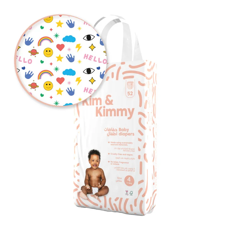 Kim & Kimmy - detské plienky, veľkosť 4, 9kg-14kg 52 ks