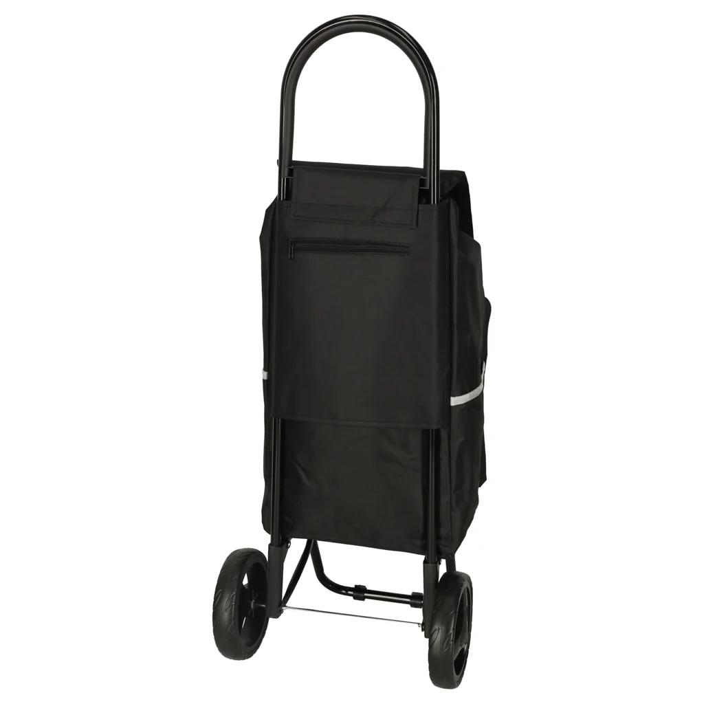 Nákupný vozík na kolieskach 95 cm čierny s termo vreckom 34 l 30 kg