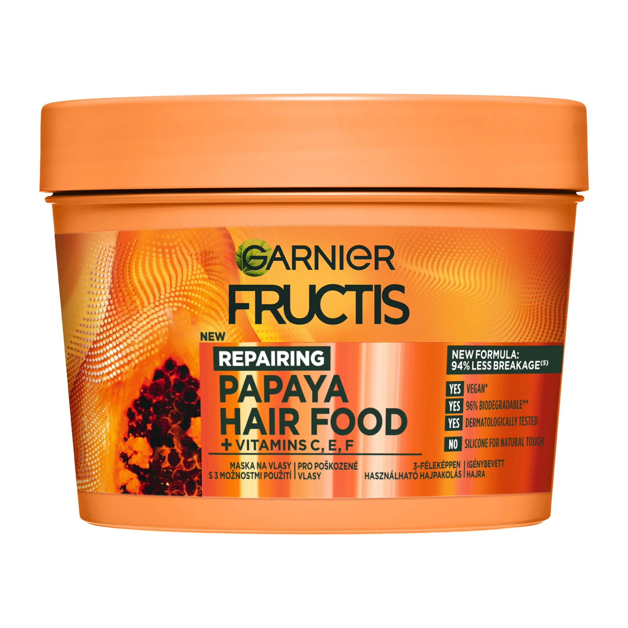 Garnier Fructis Hair Food Papaya regeneračná maska na poškodené vlasy, 400 ml 1×400 ml, maska na vlasy