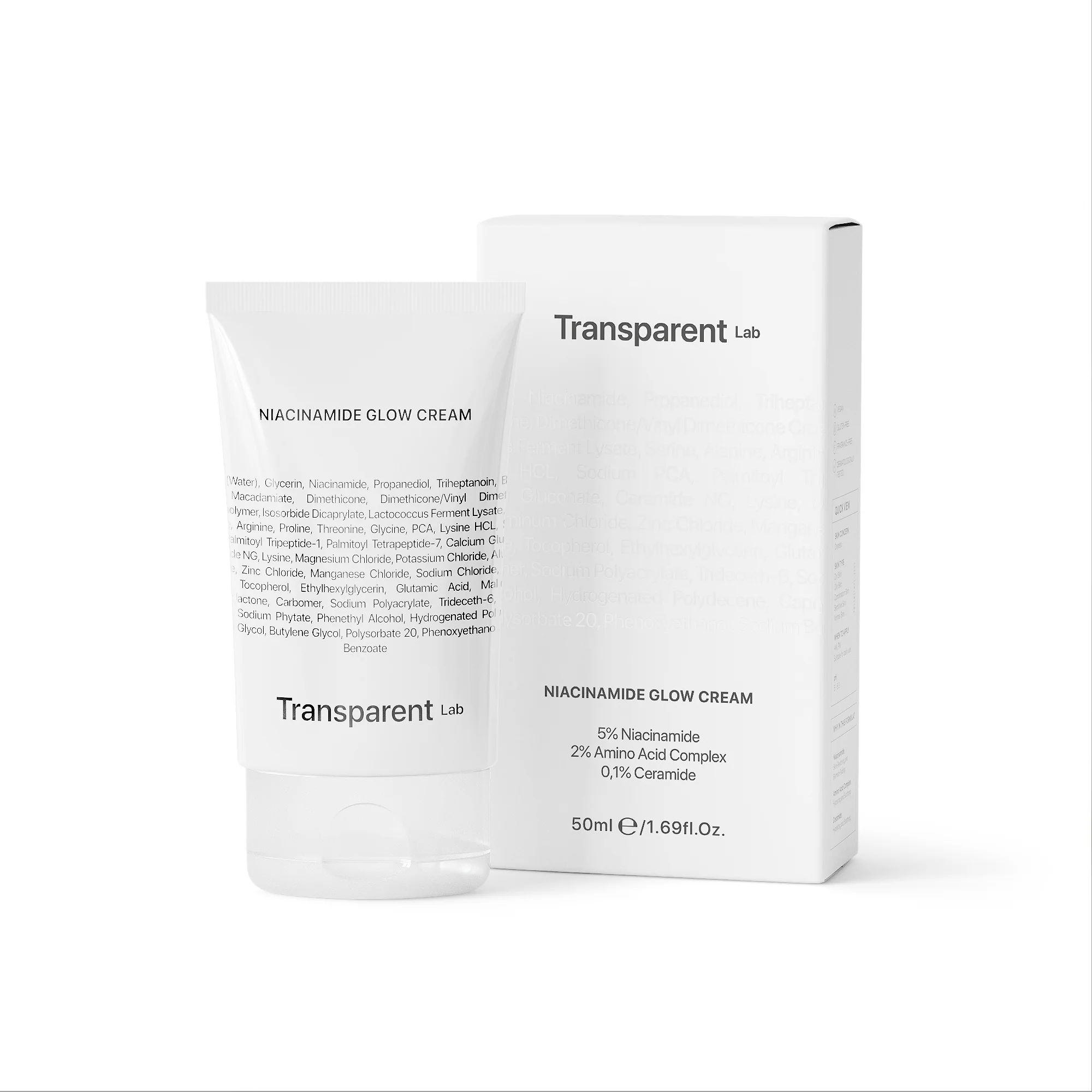 Transparent Lab NIACINAMIDE GLOW rozjasňujúci krém 1×50 ml, rozjasňujúci krém