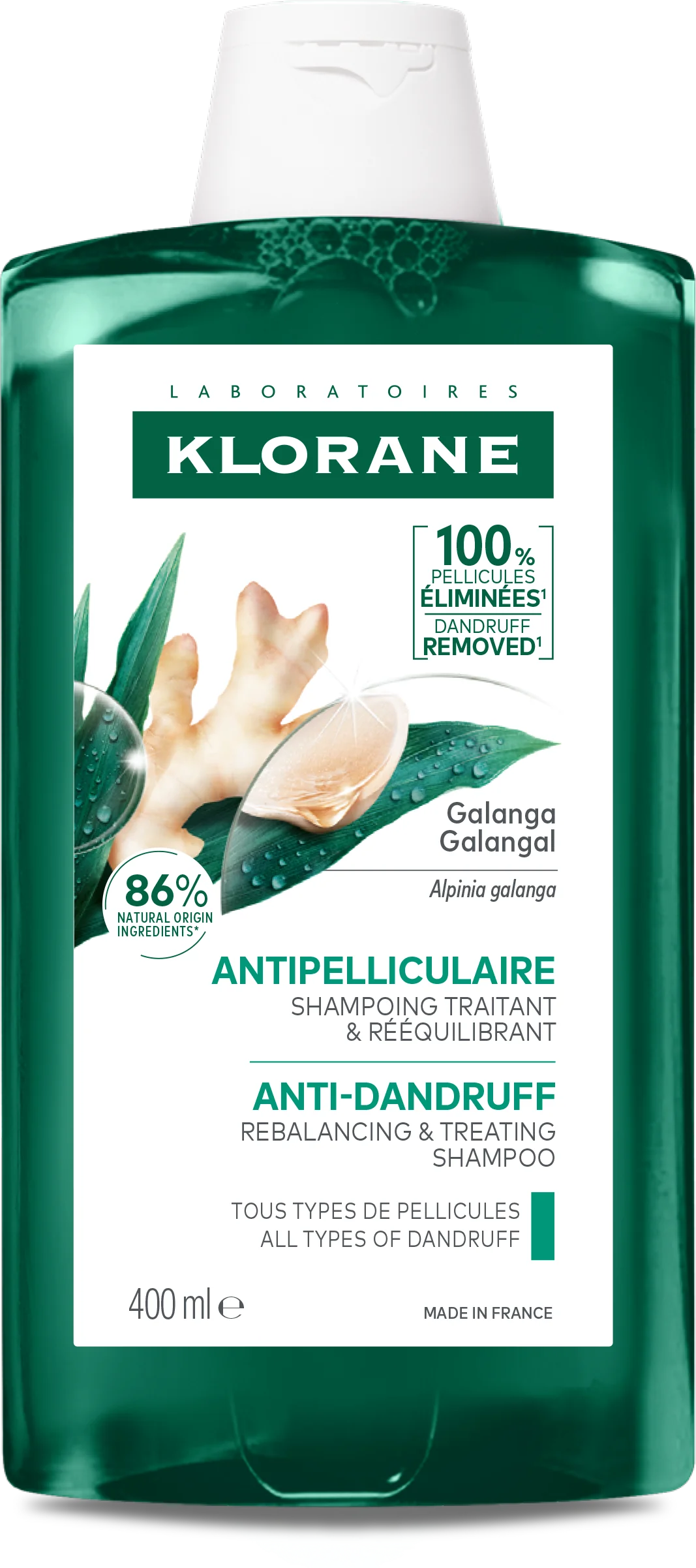 KLORANE ŠAMPÓN proti lupinám s galangalom 400 ml