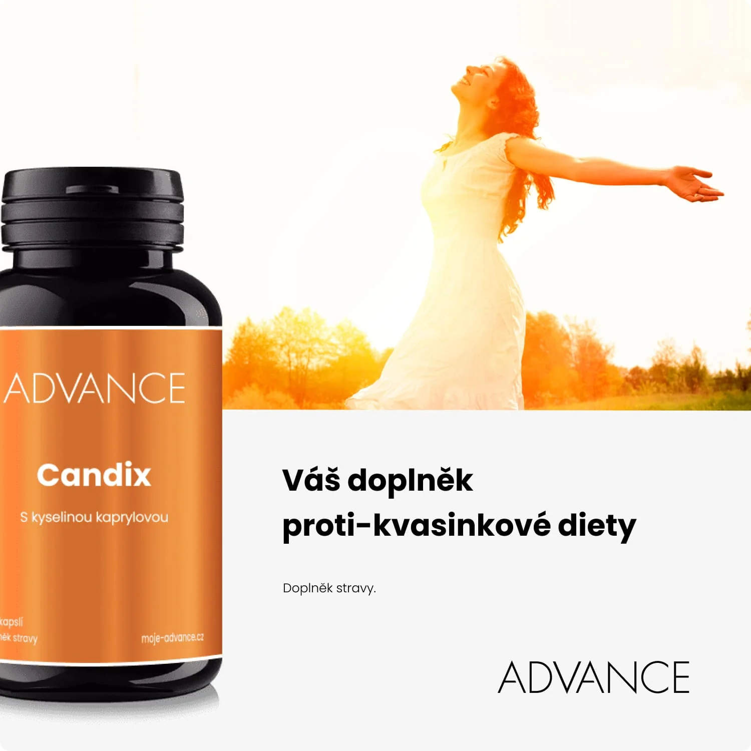 ADVANCE Candix 60 kapsúl - s kyselinou kaprylovou 1×60 cps, výživový doplnok
