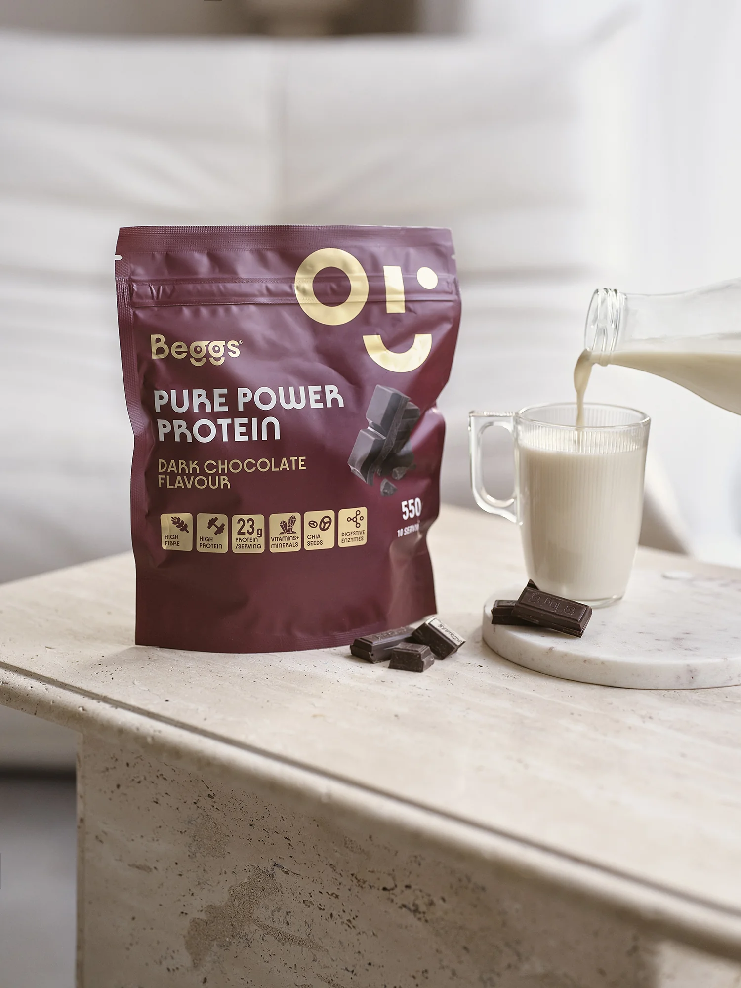 Beggs Pure Power Protein Dark Chocolate 550 g