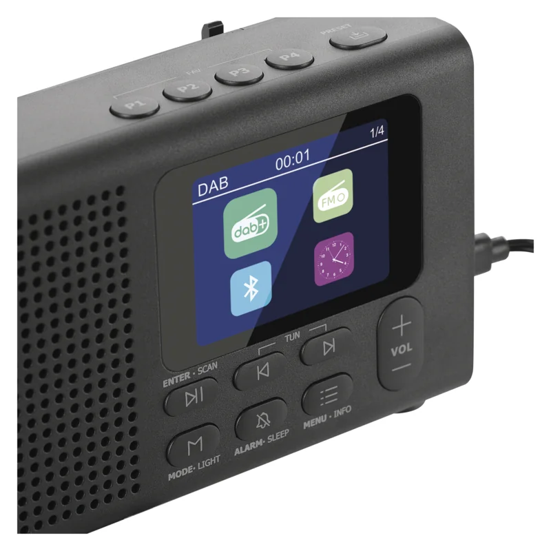 EMOS Prenosné rádio s Bluetooth, MP3, DAB / DAB+ / FM, čierne 1 ks