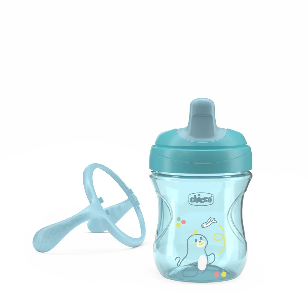 CHICCO Hrnček Training s držadlami teal, 6m+ 1x1 ks