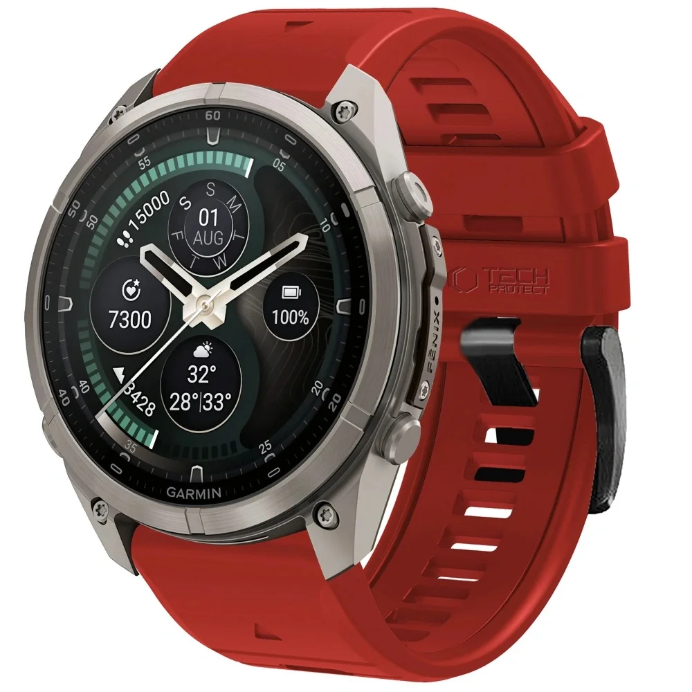 Tech-Protect Silicone remienok Garmin QuickFit 22mm, crimson red