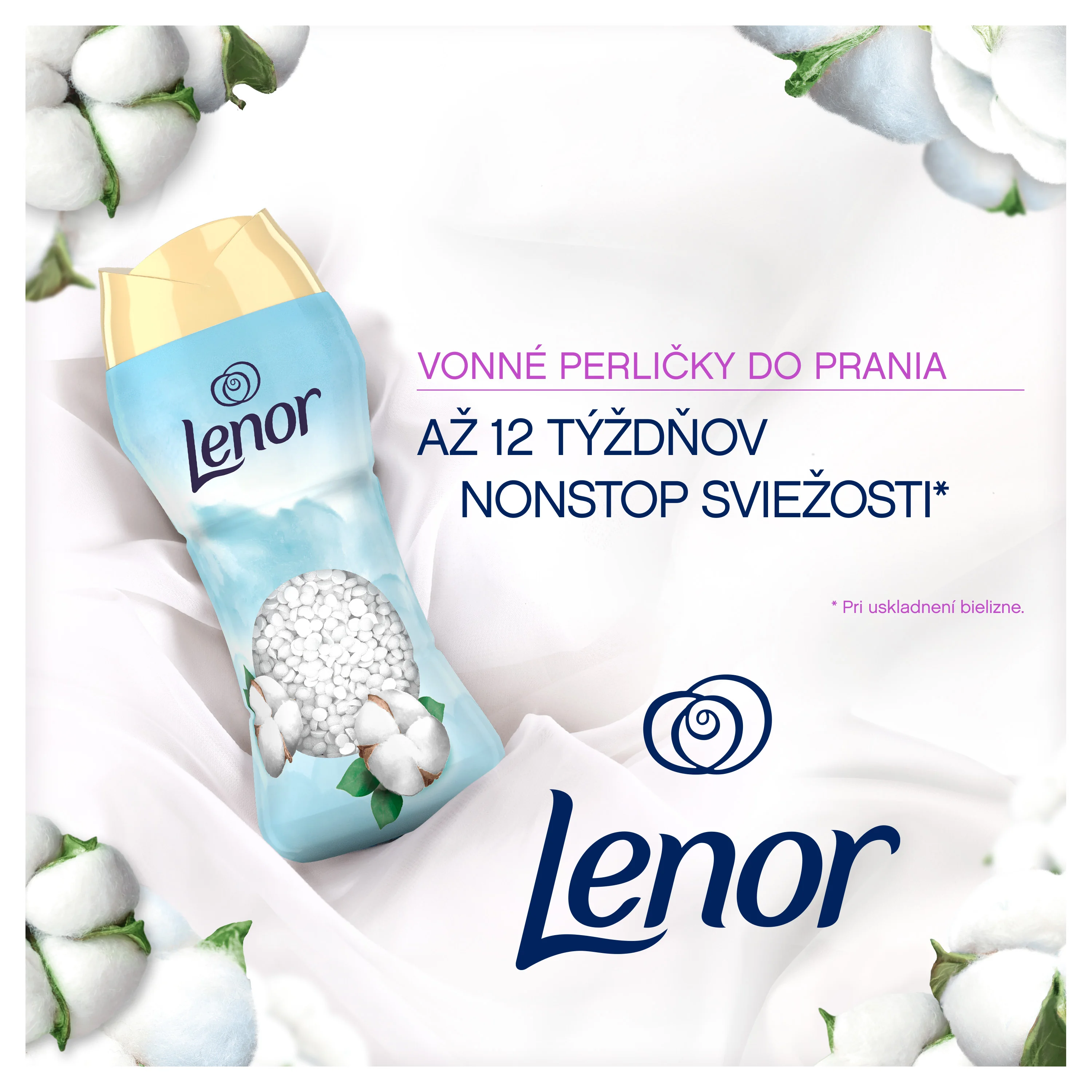 Lenor Light Cotton Fresh perličky do prania 195 g