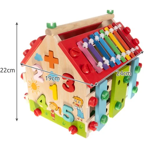 Multifunkčný drevený edukačný domček pre deti House Wood