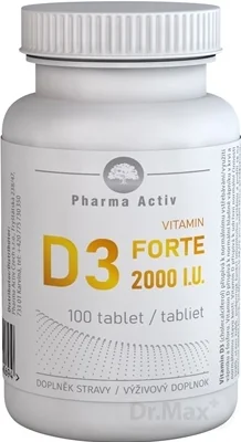 Pharma Activ Vitamin D3 FORTE 2000 I.U. 1×100 ks, výživový doplnok
