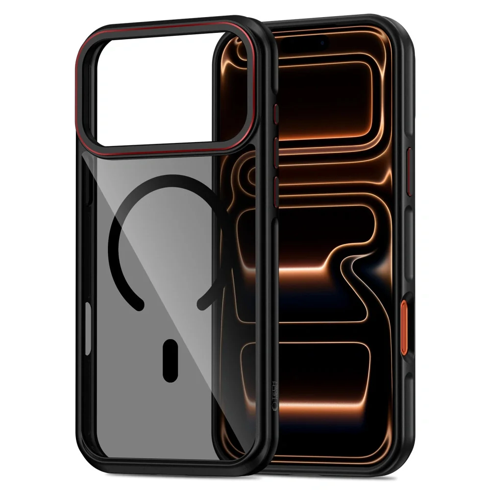 Tech-Protect MagHybrid MagSafe kryt na iPhone 17 Pro, čierny / červený