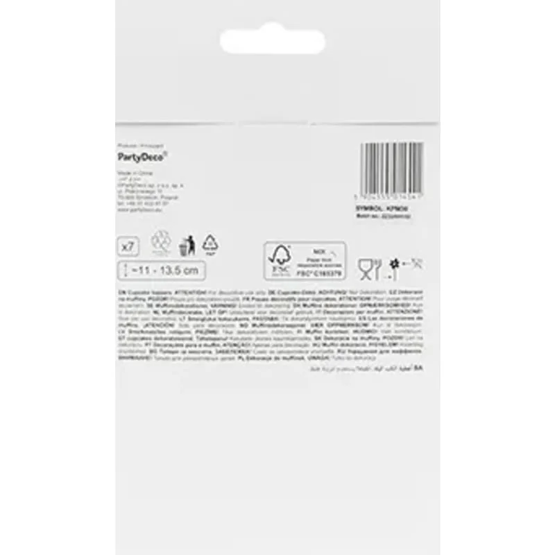 Ozdoby na muffiny Bocian – dekorácie na cupcakes, 7 ks (11–12 cm)