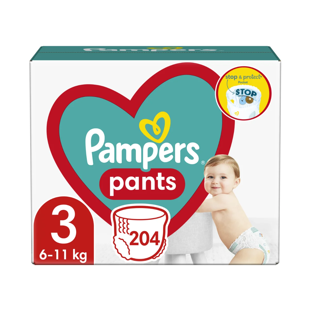 Pampers Pants MP S3 204ks (6-11kg) 1×204 ks, balenie plienok