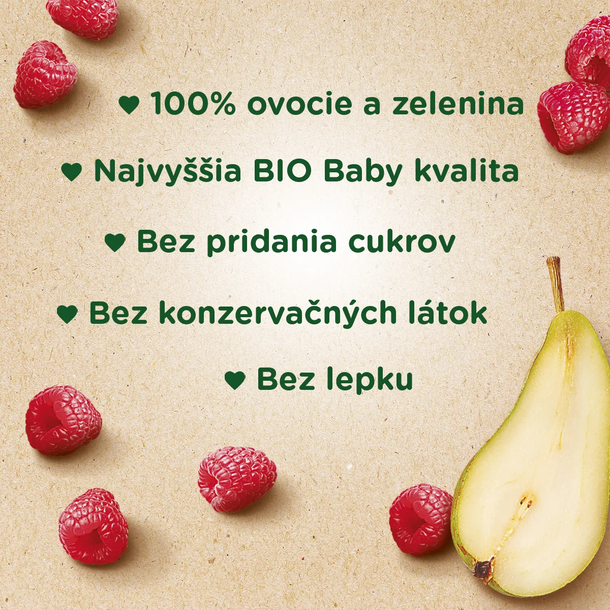 Sunar Kapsička Hruška, malina 1×100 g, ovocný príkrm (100% ovocia), 4m+