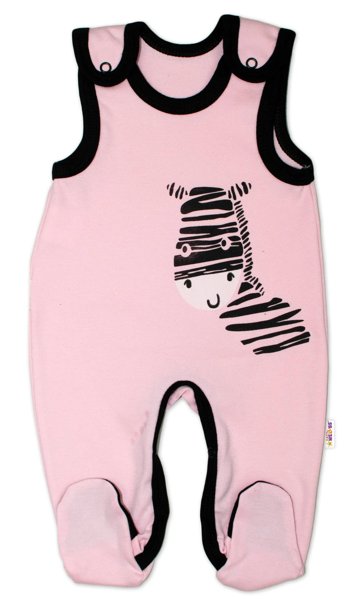 Dojčenské bavlnené dupačky Baby Nellys, Zebra - ružové, veľ. 56