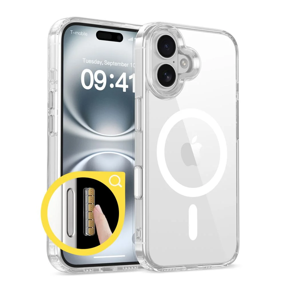 Tech-Protect FlexAir Hybrid CC MagSafe kryt na iPhone 16, priesvitný